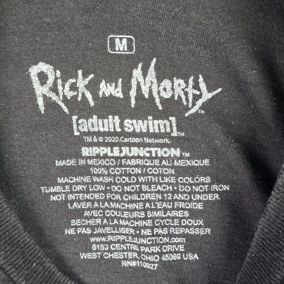 Rick and Morty Ripple Junction Long Sleeve Graphic Shirt Black M Adult Swim - Picture 15 of 15